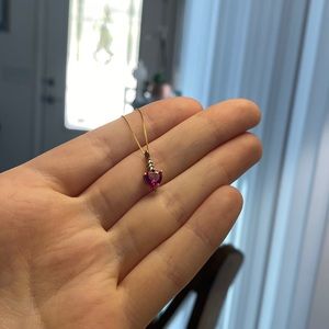 10K gold heart necklace and earring set